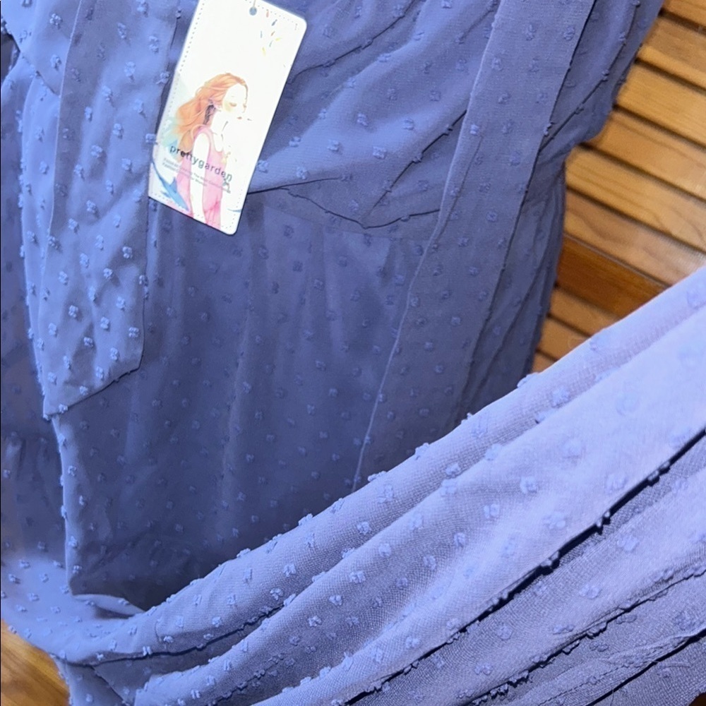 NWT Pretty Garden Elegant Blue Halter Maxi Dress Size Large - Picture 10 of 10